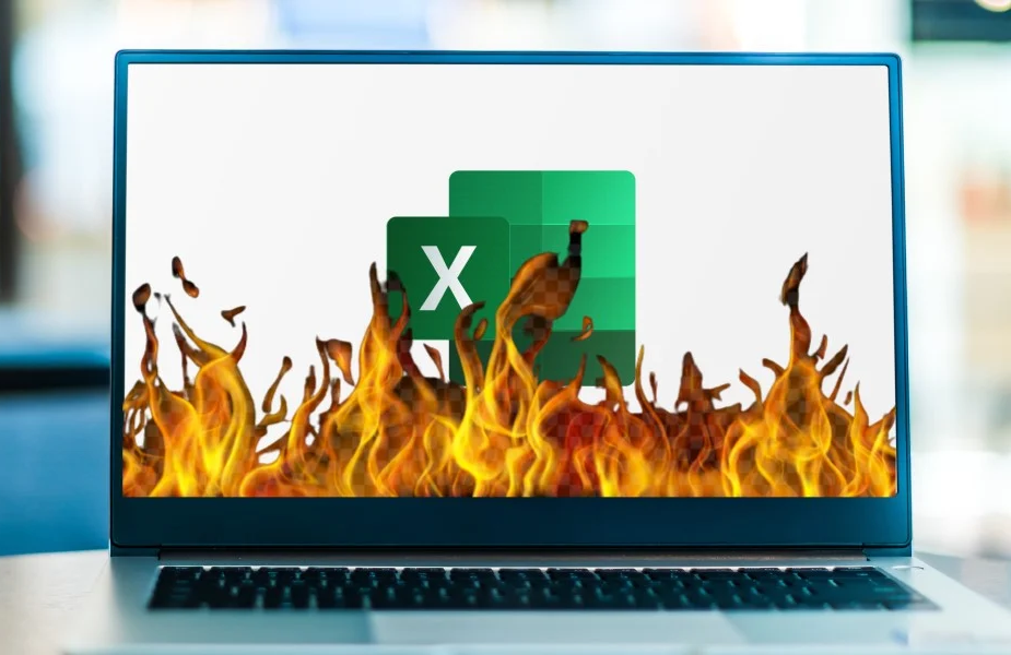 Excel document on fire